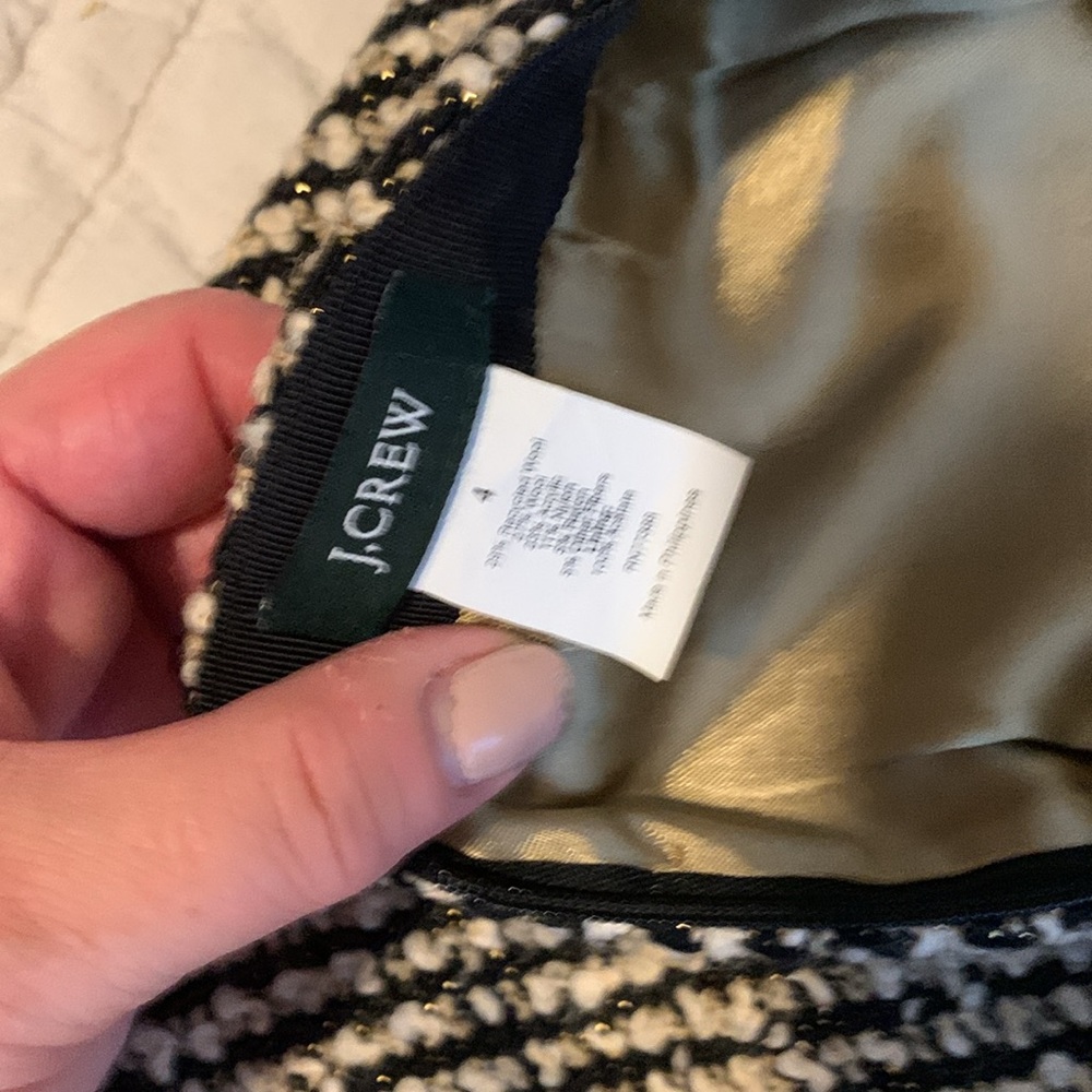 Tweed J Crew Flared Skirt with Metallic Details Size 4 - Picture 6 of 6